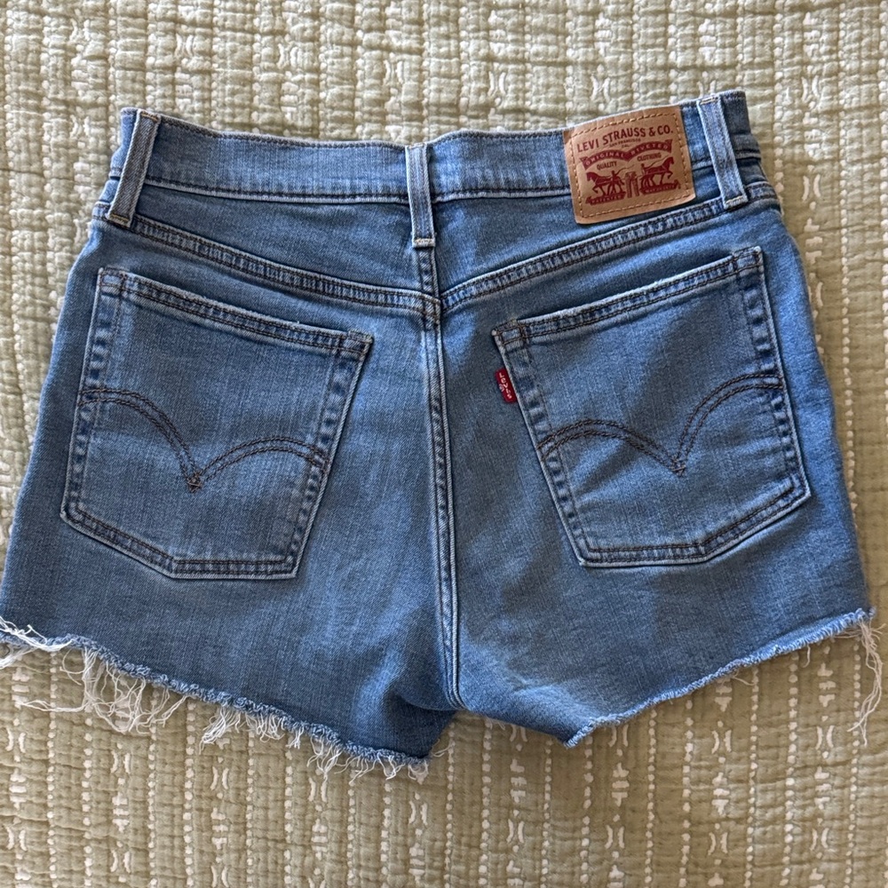 Levi's Light Blue Distressed Denim Cutoff Shorts